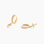 Cr&eacute;oles Plaqu&eacute; Or Jaune Jenny Oxydes De Zirconium - Boucles d'oreilles pampille Femme | Marc Orian