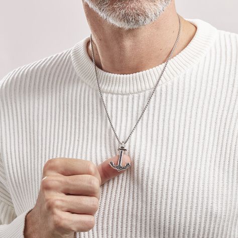 Collier Acier Vieillit Tanagra Oxydes De Zirconium - Colliers Homme | Marc Orian