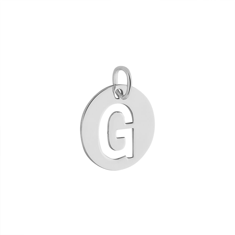 Pendentif Elio G Argent Blanc - Bijoux fantaisie Famille | Marc Orian