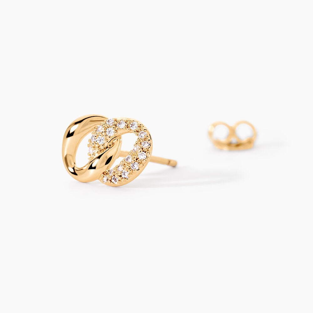 Boucles D'oreilles Puces Plaqu&eacute; Or Jaune Amato Oxydes De Zirconium - Puces Femme | Marc Orian