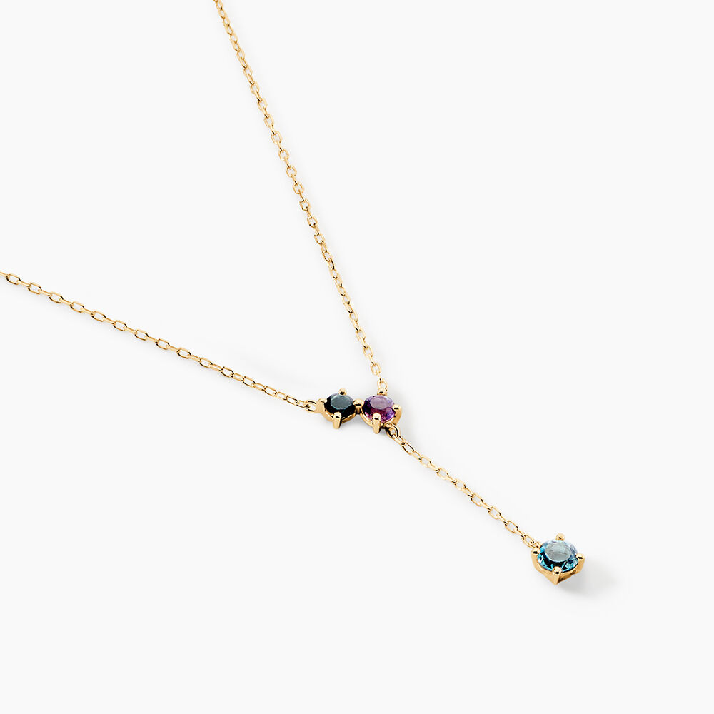 Collier Amaranta Or Jaune Topaze Am&eacute;thyste - Colliers avec pierres Femme | Marc Orian