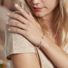 Bracelet Jonc Elorie Argent Blanc Oxyde De Zirconium - Bracelets fantaisie Femme | Marc Orian