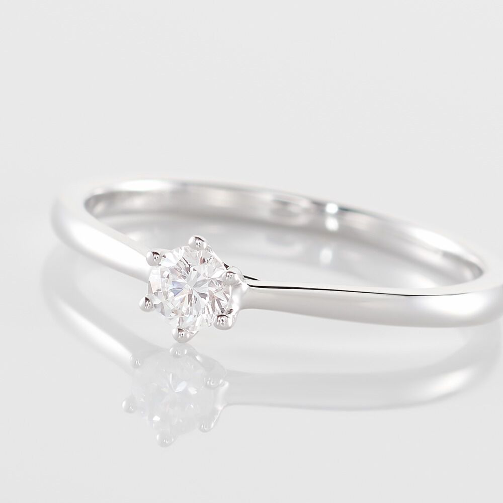 Bague Solitaire Athena Or Blanc Diamant - Parures de mariage Femme | Marc Orian