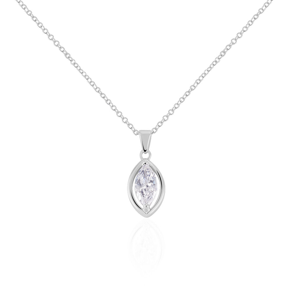Collier Arone Argent Blanc Oxyde De Zirconium - Colliers avec pierres Femme | Marc Orian