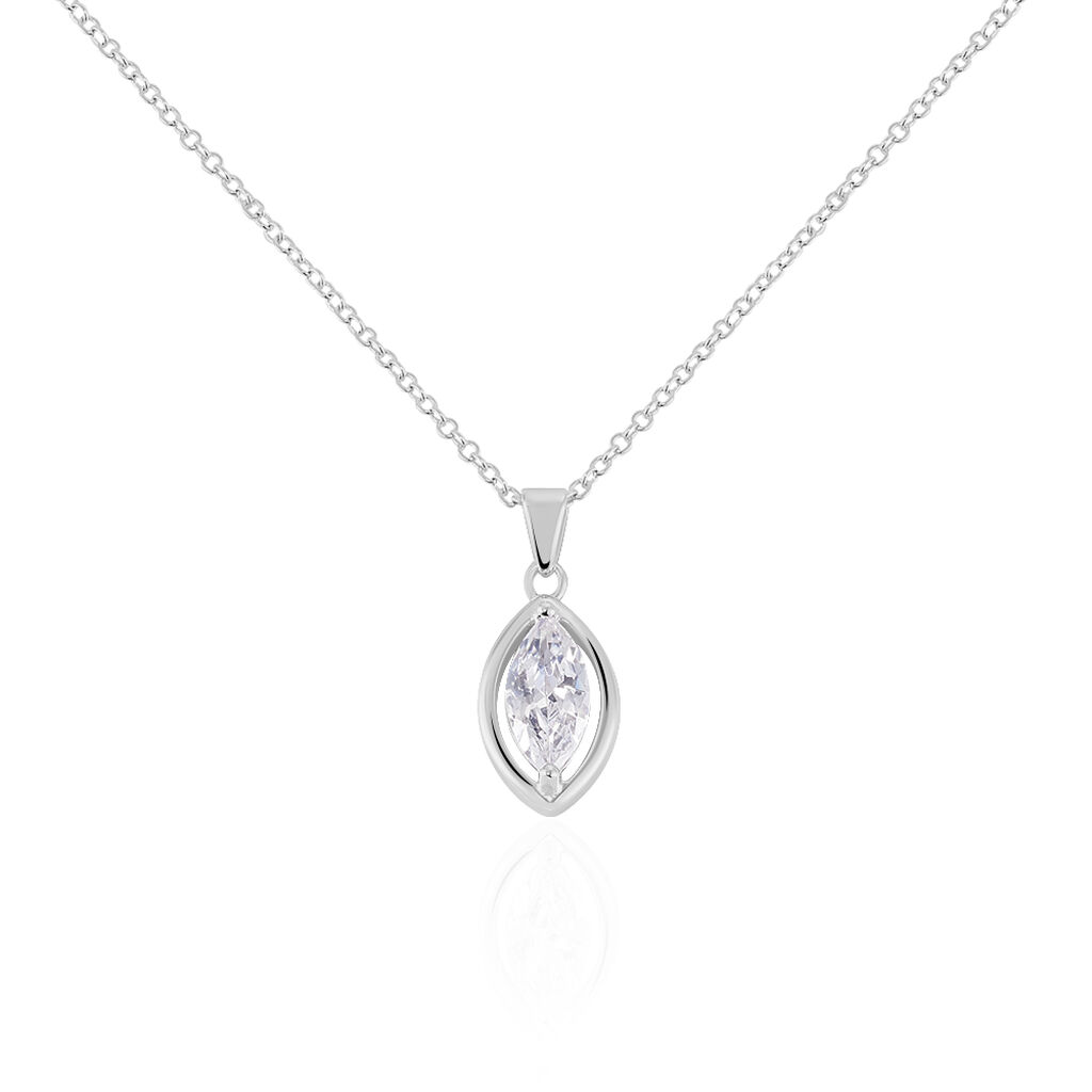 Collier Arone Argent Blanc Oxyde De Zirconium - Colliers avec pierres Femme | Marc Orian