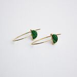 Boucles D'oreilles Pendantes Florica Or Jaune Malachite - Pendantes Femme | Marc Orian