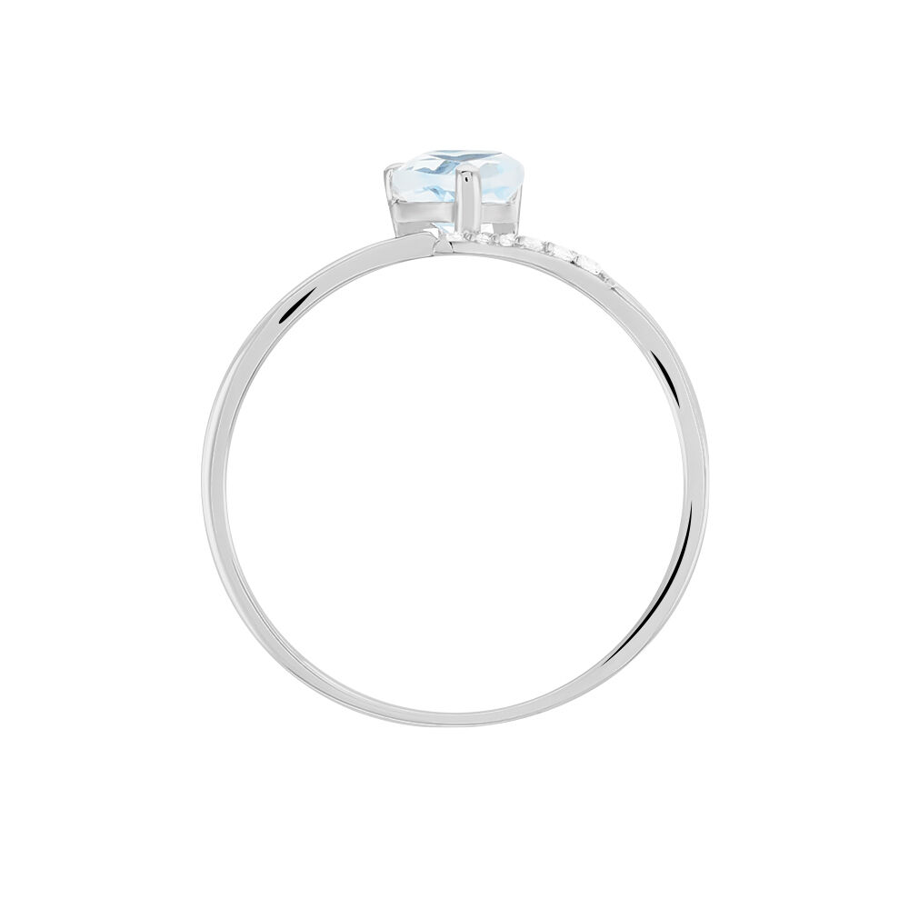 Bague Eva Or Blanc Topaze Et Oxyde De Zirconium - Bagues pierres fines Femme | Marc Orian