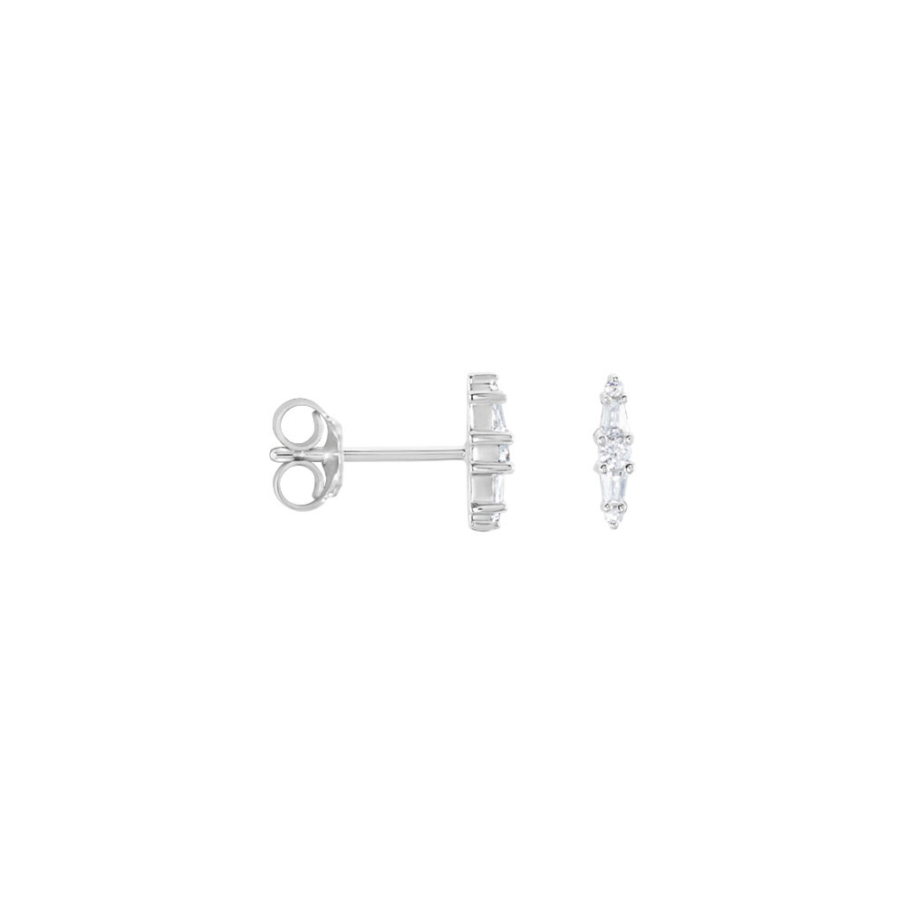 Boucles D'oreilles Puces Adriaan Argent Blanc Oxyde De Zirconium - Puces Femme | Marc Orian