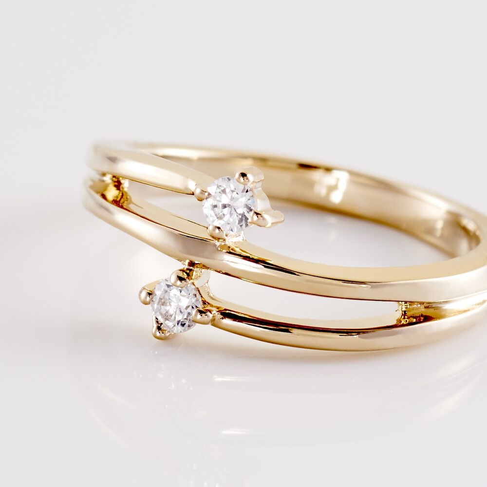 Bague Ana-lou Plaque Or Jaune Oxyde De Zirconium - Bagues avec pierre Femme | Marc Orian