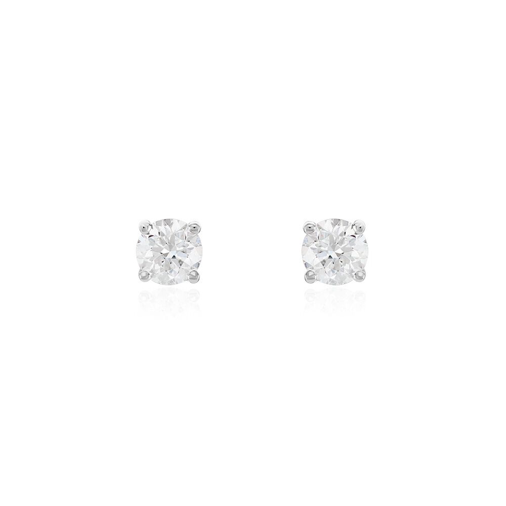 Boucles D'oreilles Puces One Or Blanc Diamants - Boucles d'oreilles mariage Homme | Marc Orian
