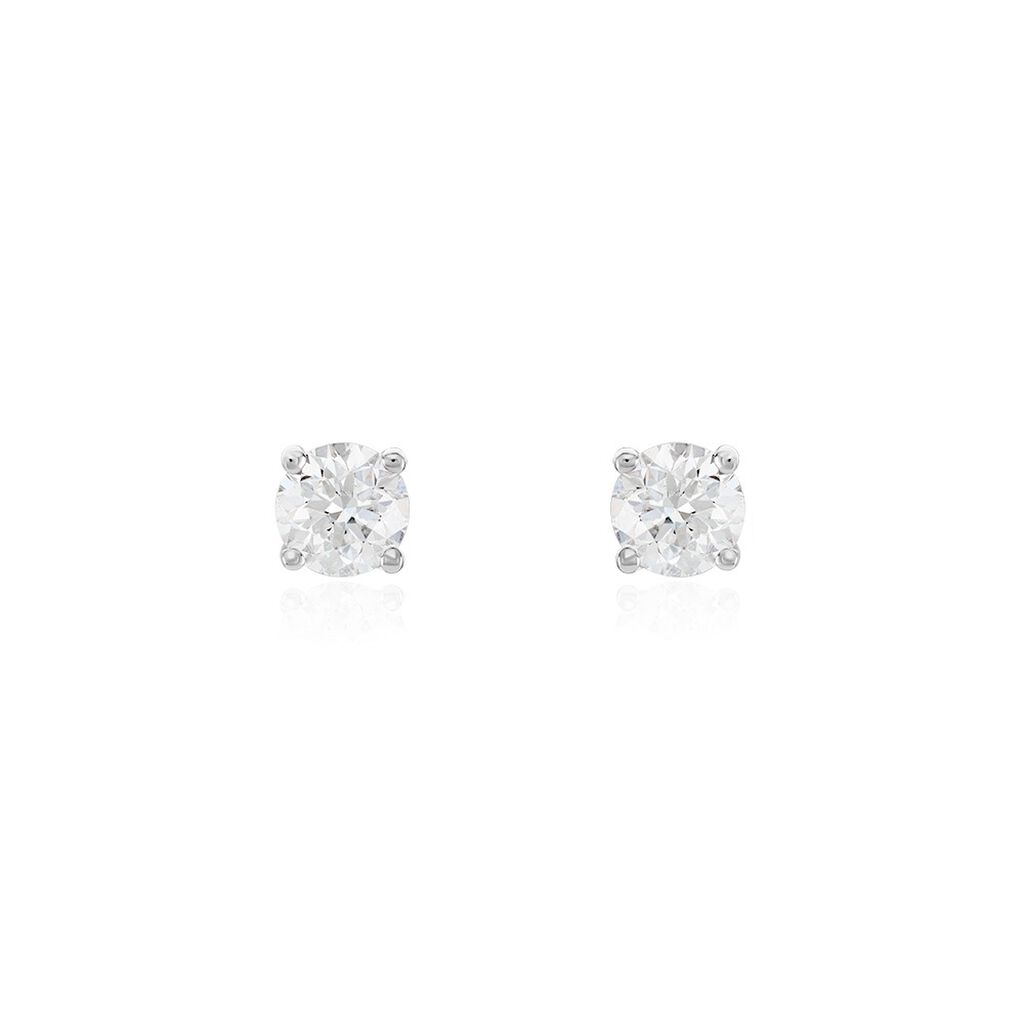 Boucles D'oreilles Puces One Or Blanc Diamants - Boucles d'oreilles mariage Homme | Marc Orian