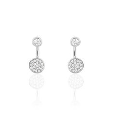 Bijoux D'oreilles Perline Argent Blanc Oxyde De Zirconium - Boucles d'oreilles Ear cuffs Femme | Marc Orian
