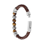 Bracelet Acier Blanc Abraham Pierre De Synthese - Bracelets cuir Homme | Marc Orian