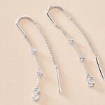 Boucles D'oreilles Pendantes Mascaret Argent Blanc Oxyde De Zirconium - Pendantes Femme | Marc Orian