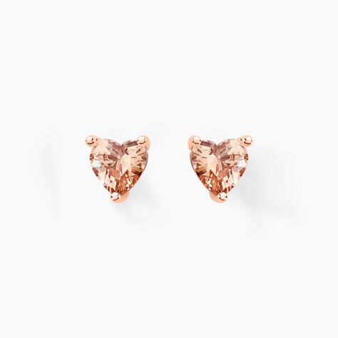 Boucles D'oreilles Puces Kelvyn Argent Rose Oxyde De Zirconium - Puces Femme | Marc Orian
