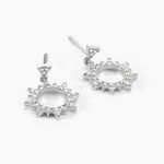 Boucles D'oreilles Pendantes Teana Argent Blanc Oxyde De Zirconium - Pendantes Femme | Marc Orian