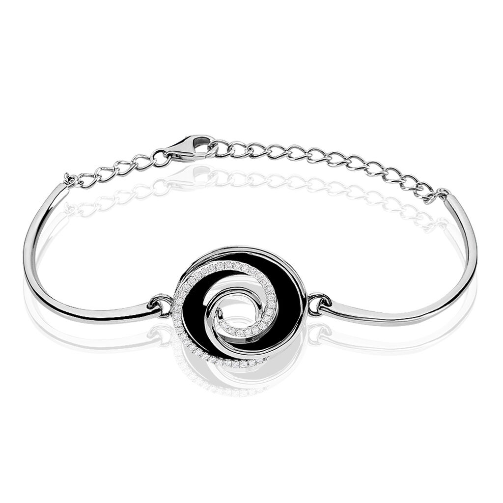 Bracelet Spirale Cera Argent Blanc C&eacute;ramique Et Oxyde De Zirconium - Bracelets cha&icirc;nes Femme | Marc Orian