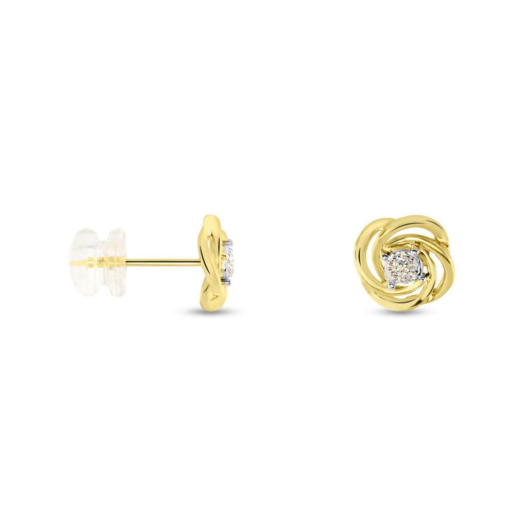 Boucles D'oreilles Puces Or Jaune Urlanie Diamants - Boucles d'oreilles pierres précieuses Femme | Marc Orian