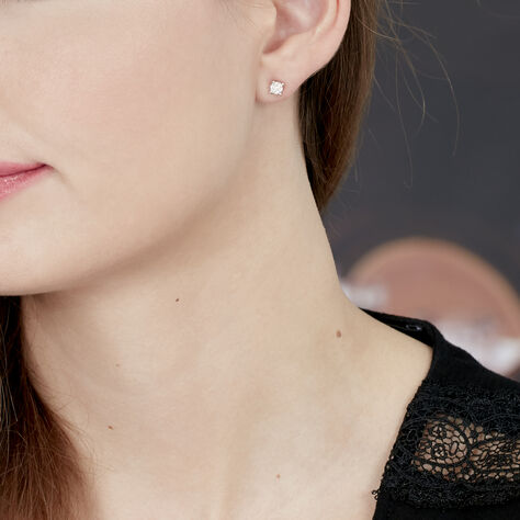 Boucles D'oreilles Puces Kate Or Blanc Diamant - Clous d'oreilles Femme | Marc Orian