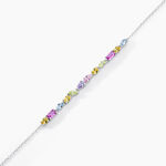 Bracelet Evasion Argent Blanc Pierre De Synthese Oxyde De Zirconium - Bracelets cha&icirc;nes Femme | Marc Orian