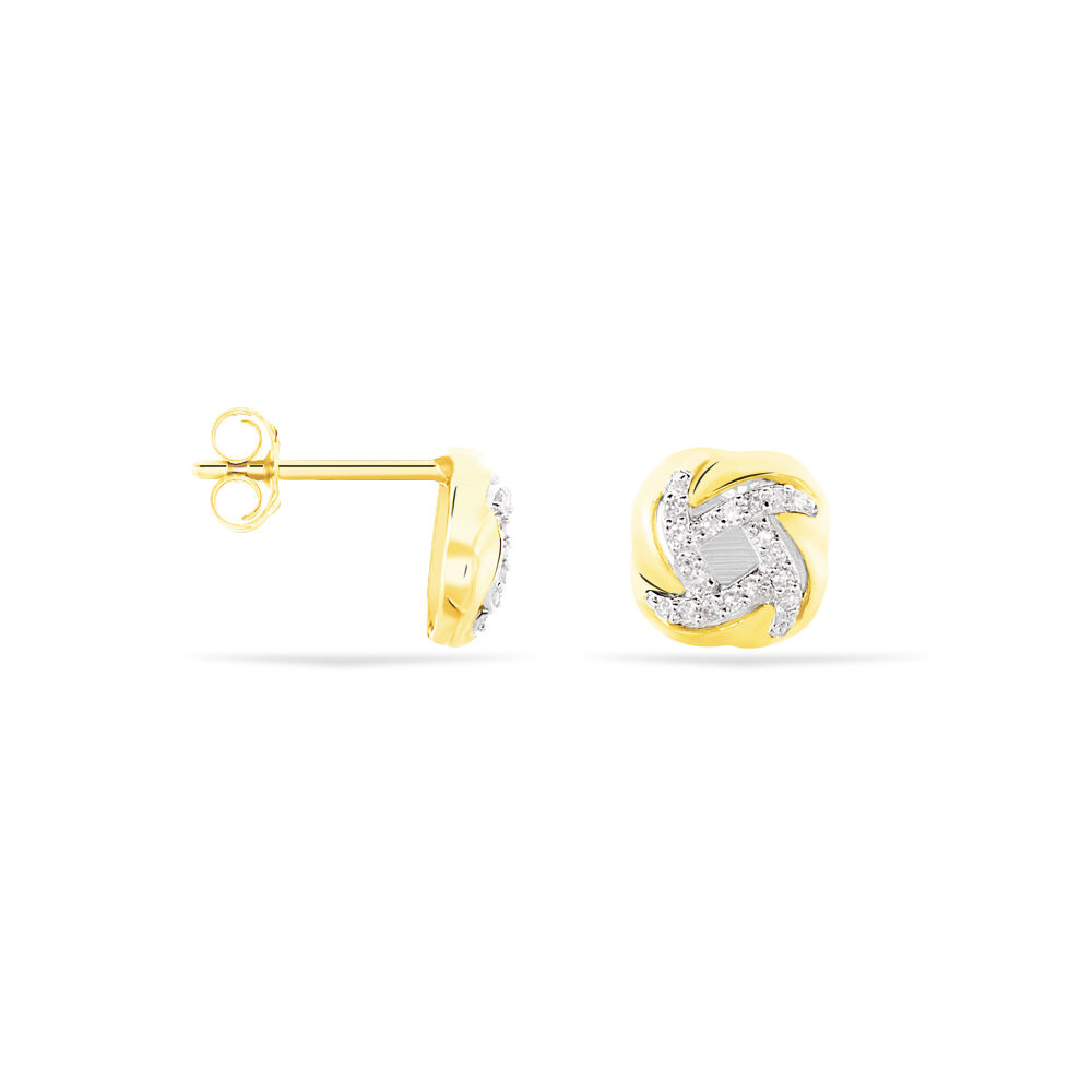 Boucles D'oreilles Puces Maryanna Or Jaune Diamant - Puces Femme | Marc Orian
