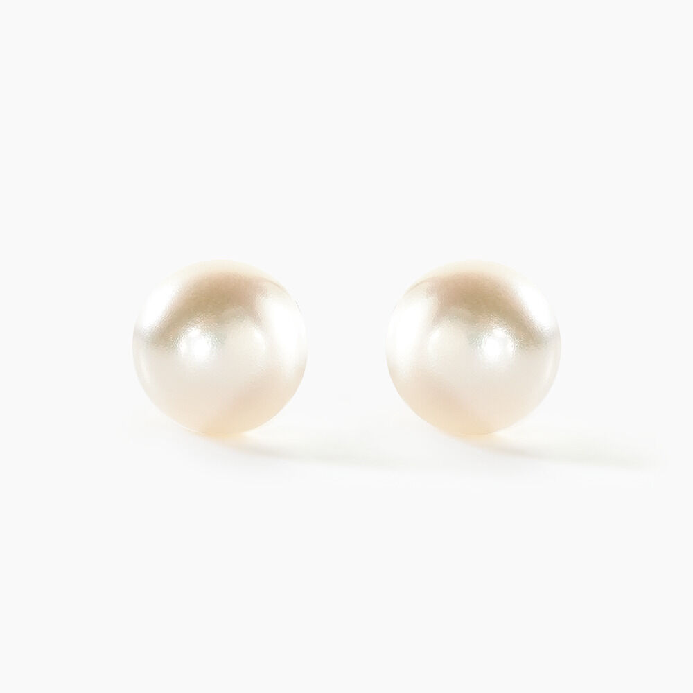 Boucles D'oreilles Puces Kesya Nacres Bouton Or Jaune Perle De Culture - Boucles d'oreilles mariage Femme | Marc Orian