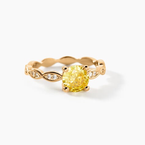 Bague Kurt Plaqu&eacute; Or Jaune Oxyde De Zirconium - Bijoux fantaisie Femme | Marc Orian