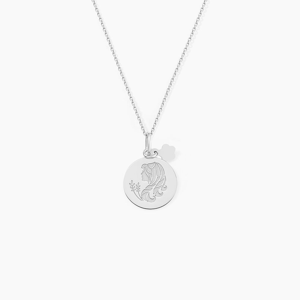 Pendentif Zodiaque Rond Argent Blanc - Bijoux personnalis&eacute;s Famille | Marc Orian