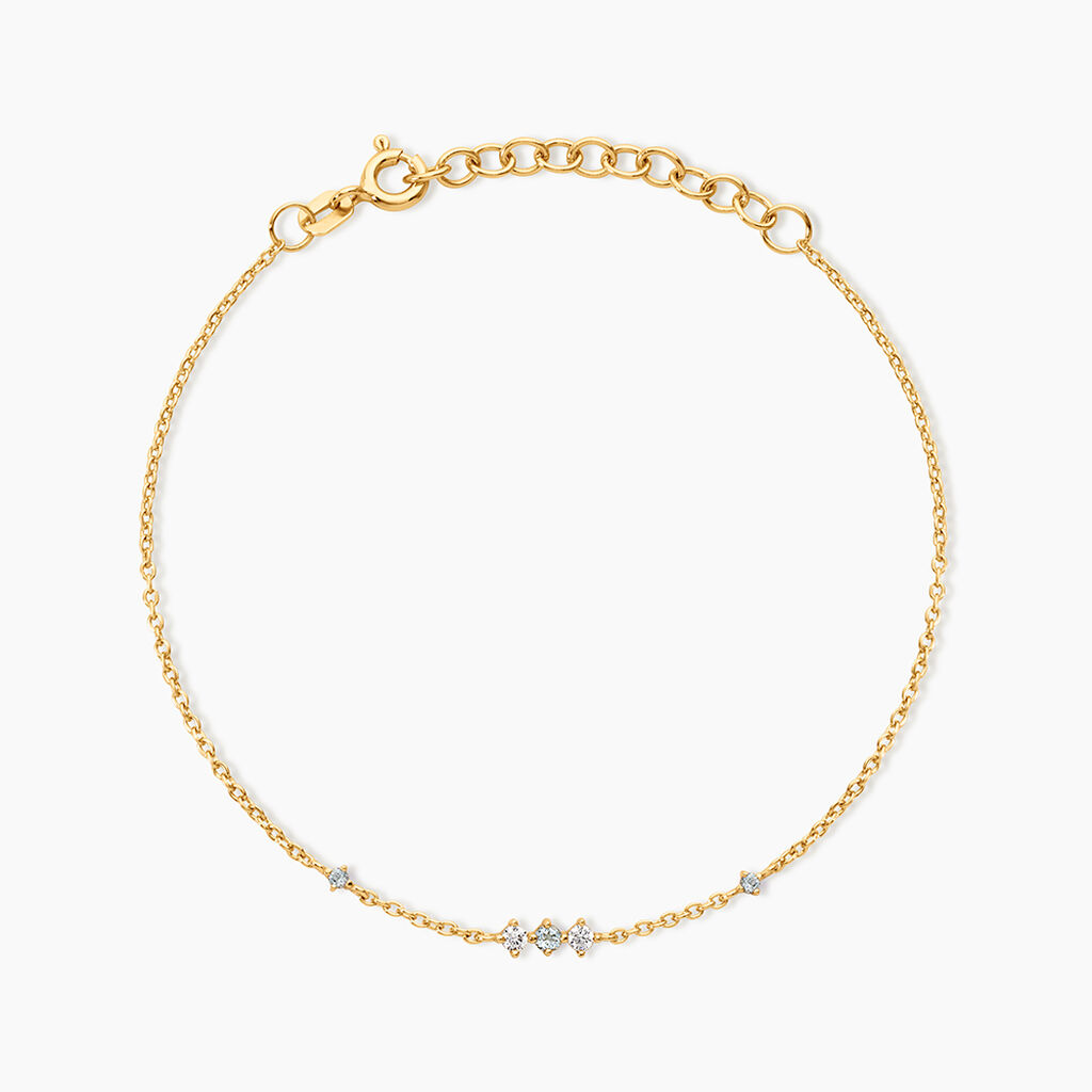 Bracelet Jo&euml;lle Argent Dor&eacute; A L'Or 750/1000 Topaze Oxyde De Zirconium - Bracelets cha&icirc;nes Femme | Marc Orian