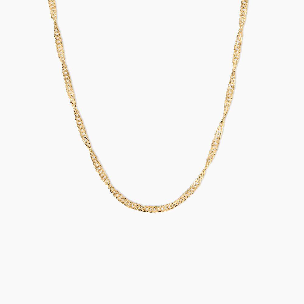 Collier Imanie Maille Singapour Argent Dor&eacute; A L'Or 750/1000 - Colliers ete Femme | Marc Orian