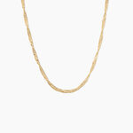 Collier Imanie Maille Singapour Argent Dor&eacute; A L'Or 750/1000 - Colliers ete Femme | Marc Orian