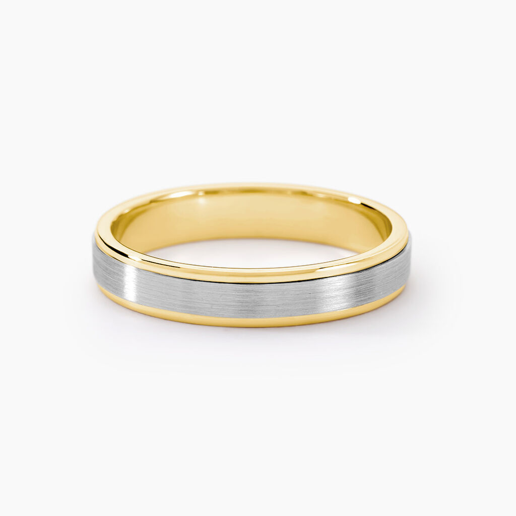 Alliance Markei Ruban Plat Or Bicolore - Alliances Famille | Marc Orian