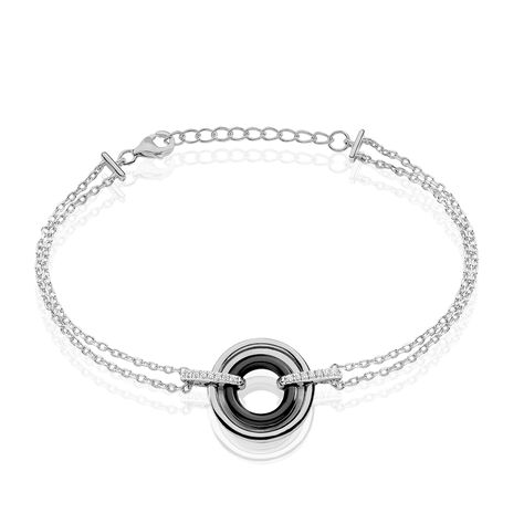 Bracelet Ina Argent Blanc Céramique Et Oxyde De Zirconium - Bracelets chaînes Femme | Marc Orian