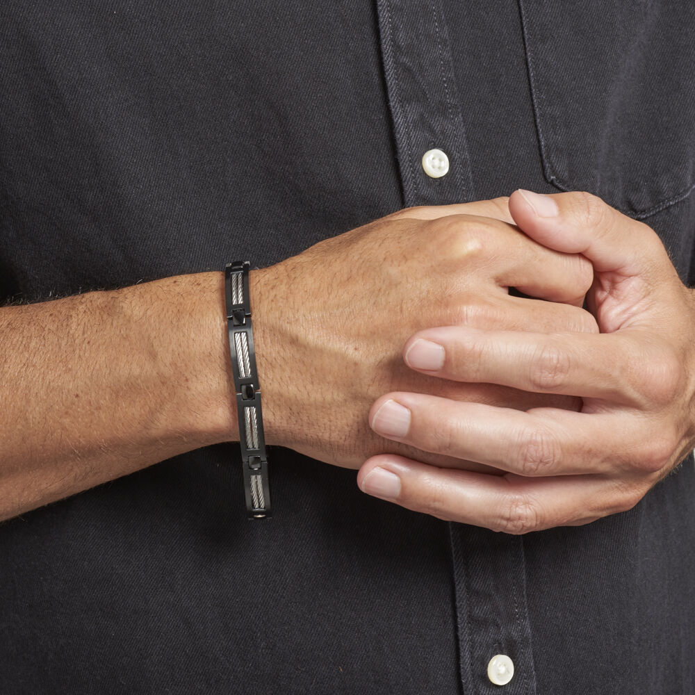 Bracelet Phebus Him Cosme Acier Noir - Bracelets Homme | Marc Orian