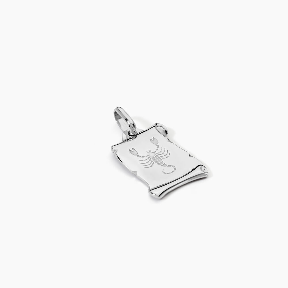 Pendentif Zodiaque Parchemin Argent Blanc - Bijoux personnalis&eacute;s Famille | Marc Orian