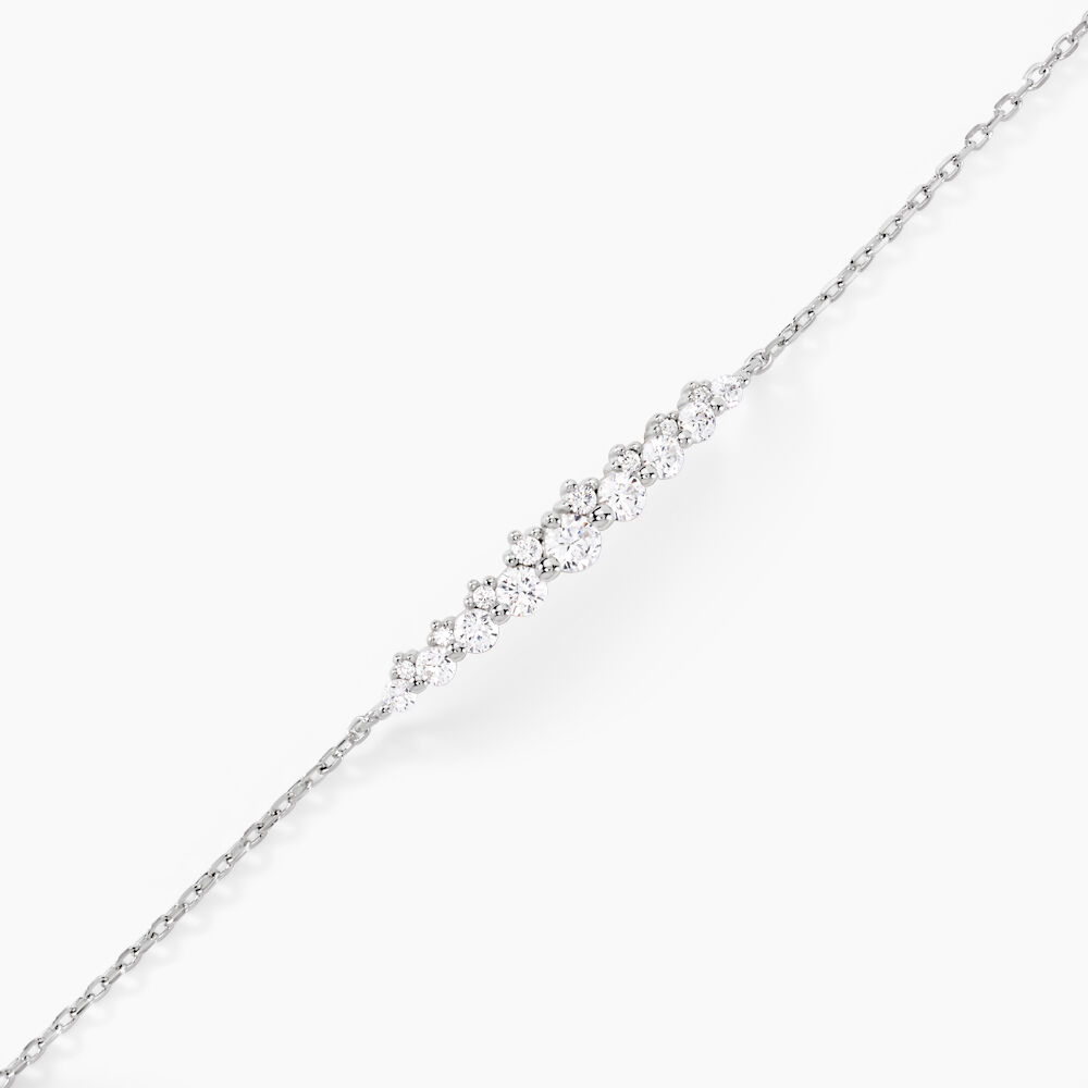 Bracelet Aliah Argent Blanc Oxyde De Zirconium - Bracelets chaînes Femme | Marc Orian