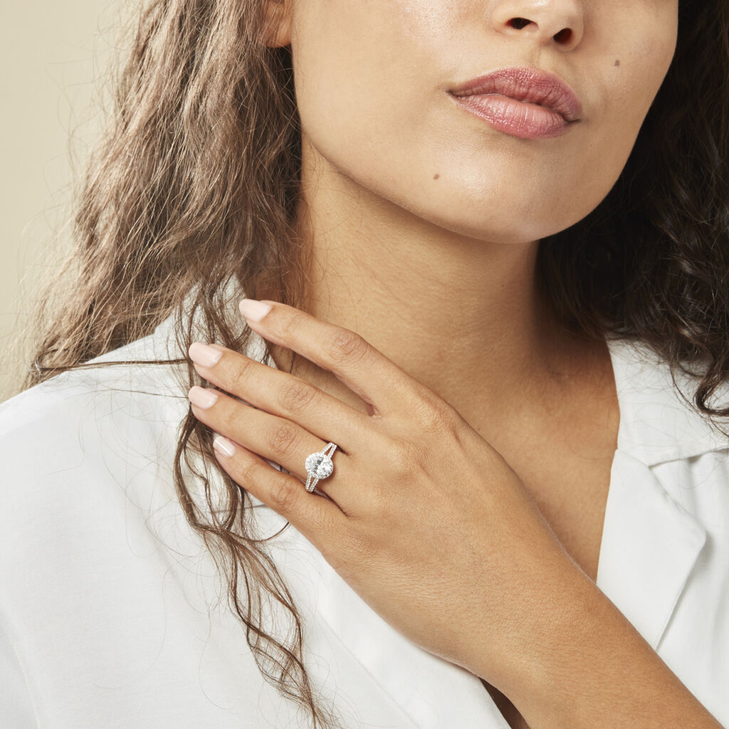 Bague Arjun Or Blanc Oxyde De Zirconium - Bagues Solitaire Femme | Marc Orian