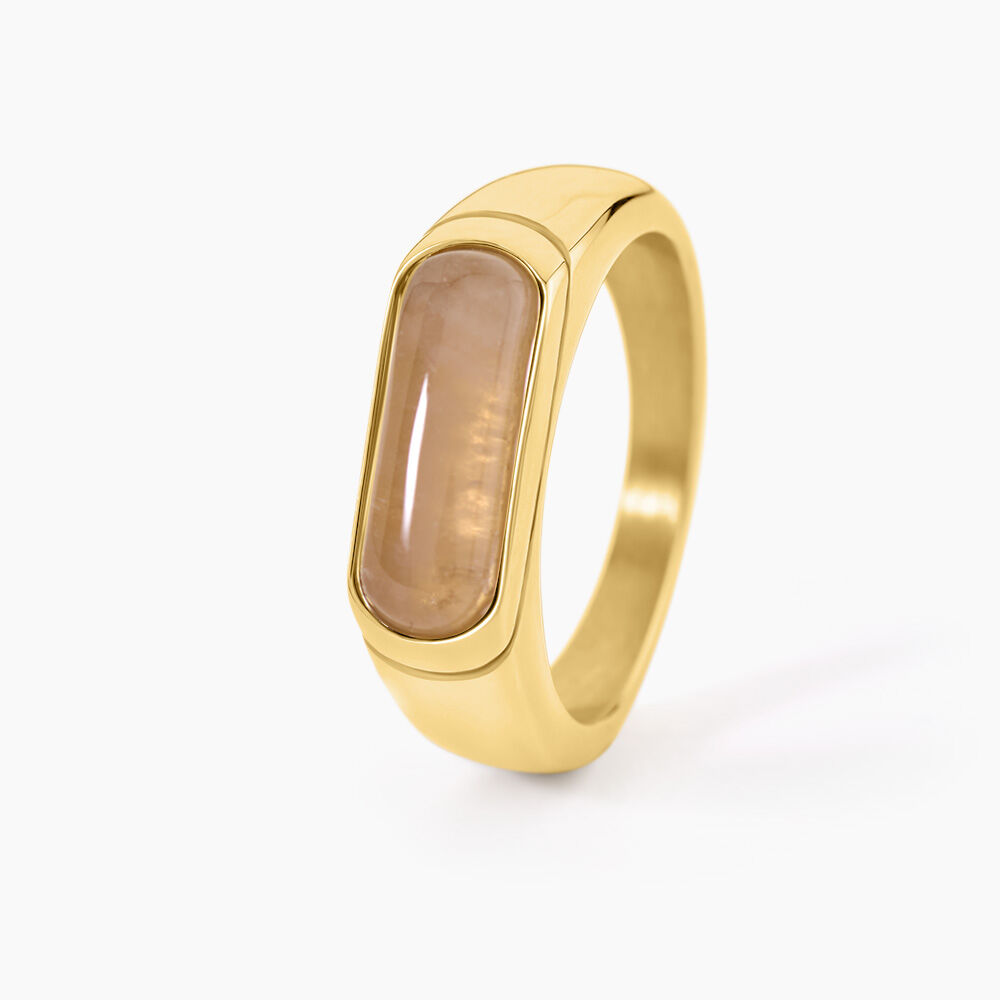 Bague Dannie Acier Jaune Quartz - Bijoux fantaisie Femme | Marc Orian