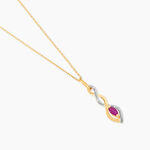 Collier Ondulations Or Bicolore Rubis Et Diamant - Colliers avec pierres Femme | Marc Orian