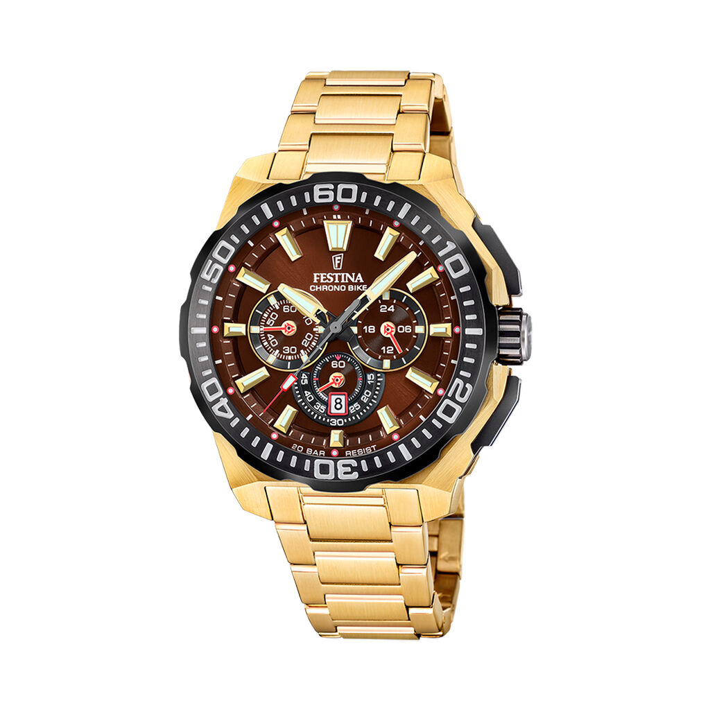 Montre Festina Chrono Bike 4 Marron - Montres &eacute;tanches Homme | Marc Orian
