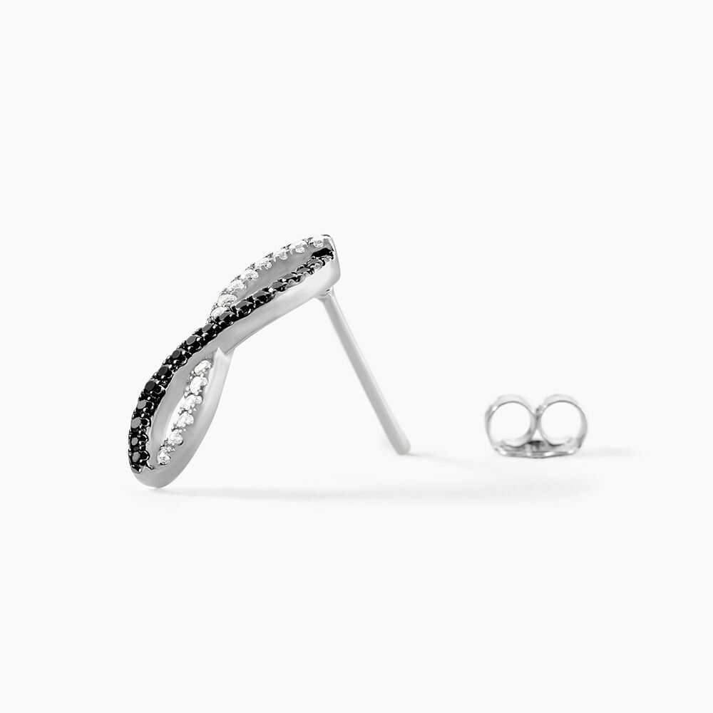 Boucles D'oreilles Argent Blanc Prudentia Oxyde De Zirconium - Puces Femme | Marc Orian