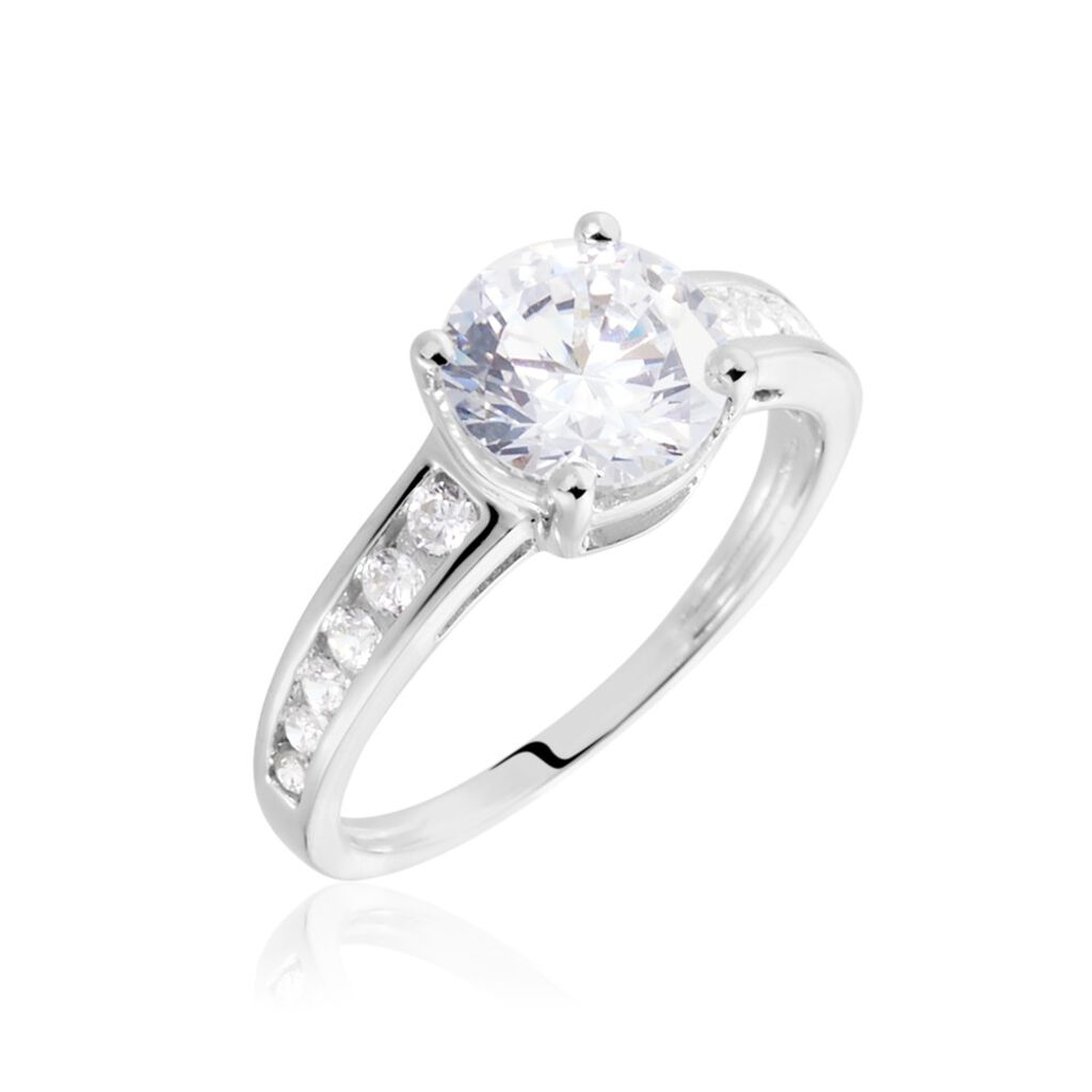 Bague Tatjana Or Blanc Oxyde De Zirconium - Bagues Solitaire Femme | Marc Orian