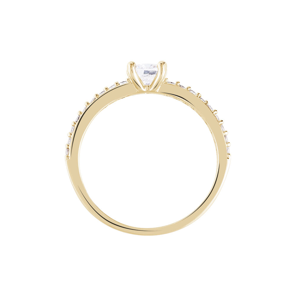 Bague Solitaire Mireilla Plaqu&eacute; Or Jaune Oxyde De Zirconium - Bijoux fantaisie Femme | Marc Orian