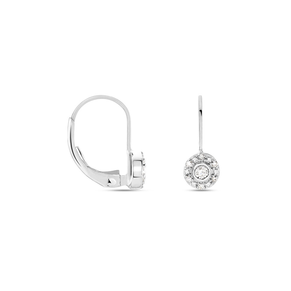 Boucles D'oreilles Pendantes Or Blanc Quin Diamants - Pendantes Femme | Marc Orian