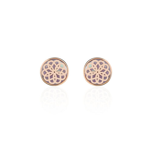 Boucles D'oreilles Puces Rosae Argent Rose Nacre - Puces Femme | Marc Orian