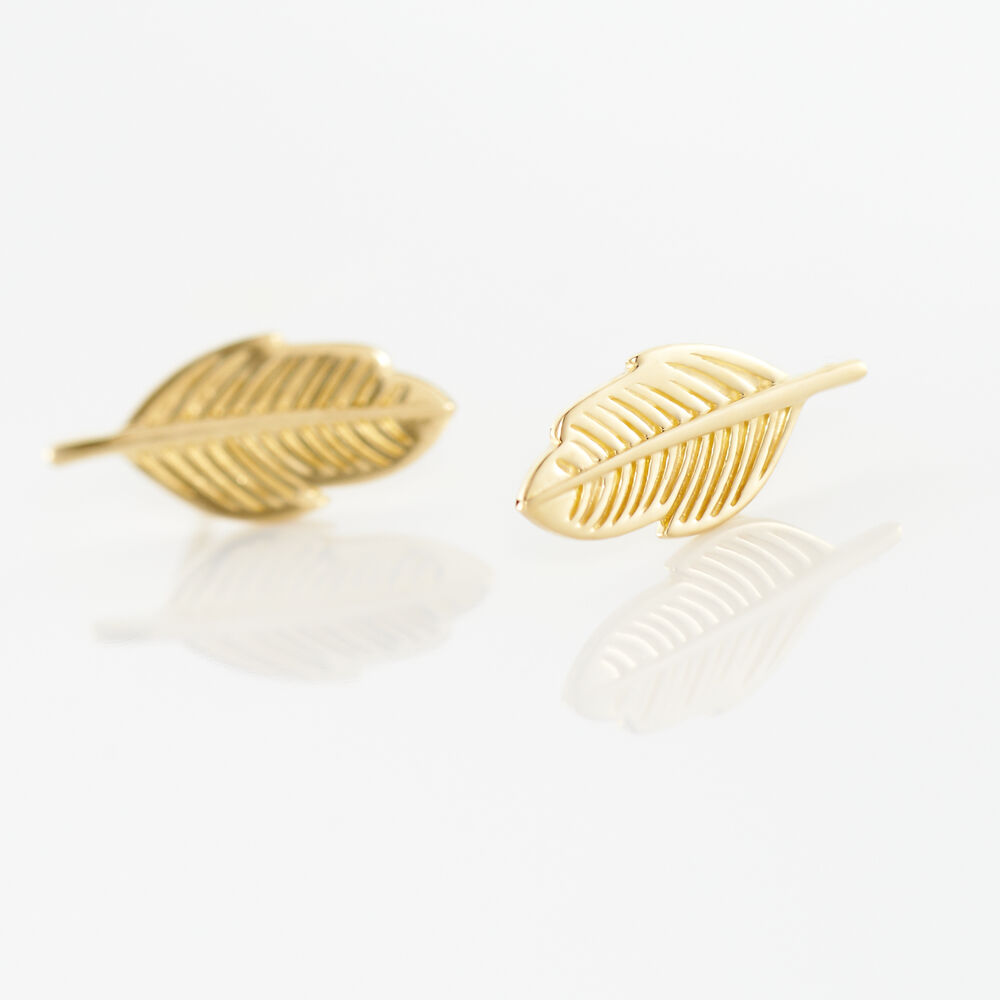 Boucles D'oreilles Puces Bartolomea Feuilles Or Jaune - Puces Femme | Marc Orian