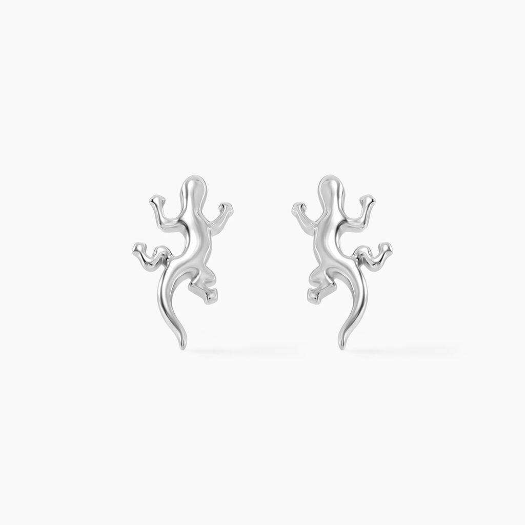 Boucles D'oreilles Puces Ivelyse Argent Blanc - Puces Femme | Marc Orian