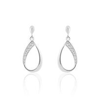 Boucles D'oreilles Pendantes Maritie Argent Blanc Oxyde De Zirconium