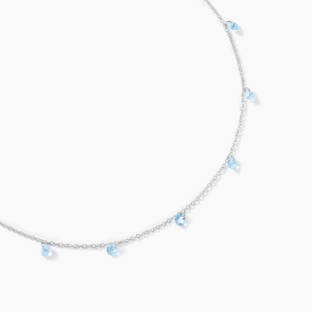 Collier Collie Argent Blanc Oxyde De Zirconium - Colliers avec pierres Femme | Marc Orian
