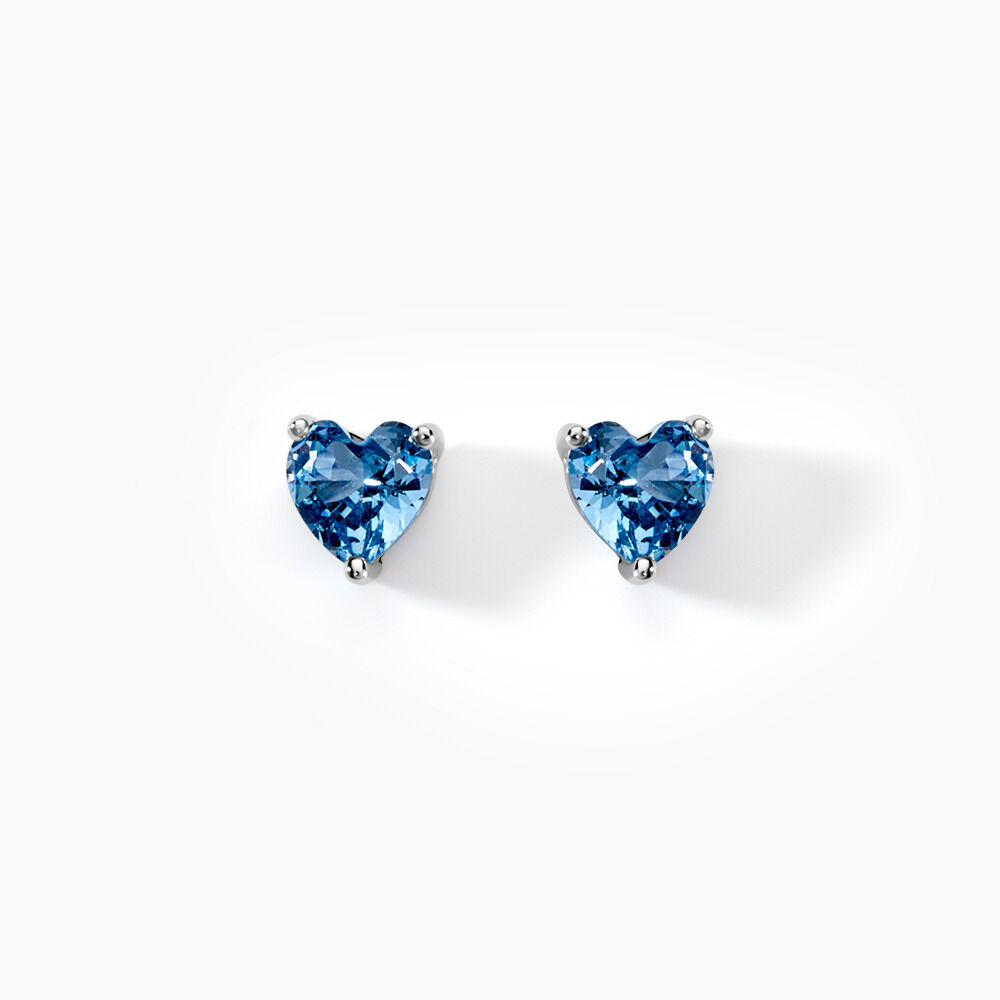 Boucles D'oreilles Puces Kelvyn Argent Blanc Oxyde De Zirconium - Puces Femme | Marc Orian